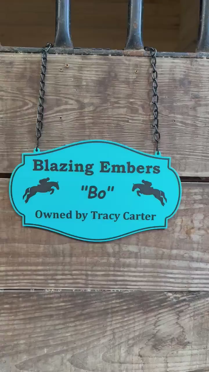 Small Personalized Horse Stall Sign or Plaque - Gift for Horse Owner, Equestrian or Horse Trainer- Custom Horse Stall Sign Custom Fair Sign