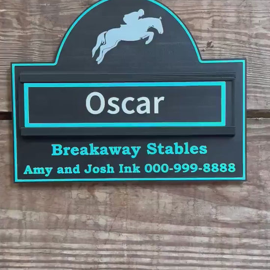 XLarge Personalized Horse Stall Sign or Plaque - Gift for Horse Owner, Equestrian or Horse Trainer- Custom Horse Stall Sign Custom Fair Sign