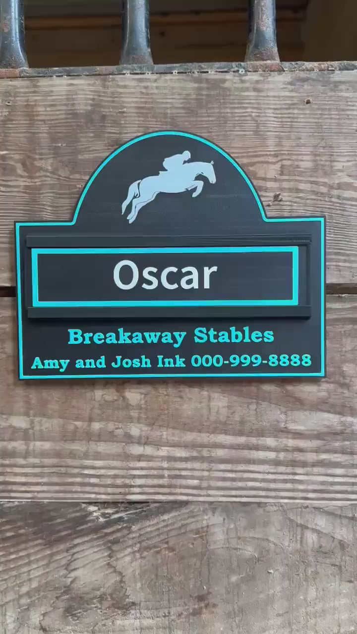 XLarge Personalized Horse Stall Sign or Plaque - Gift for Horse Owner, Equestrian or Horse Trainer- Custom Horse Stall Sign Custom Fair Sign