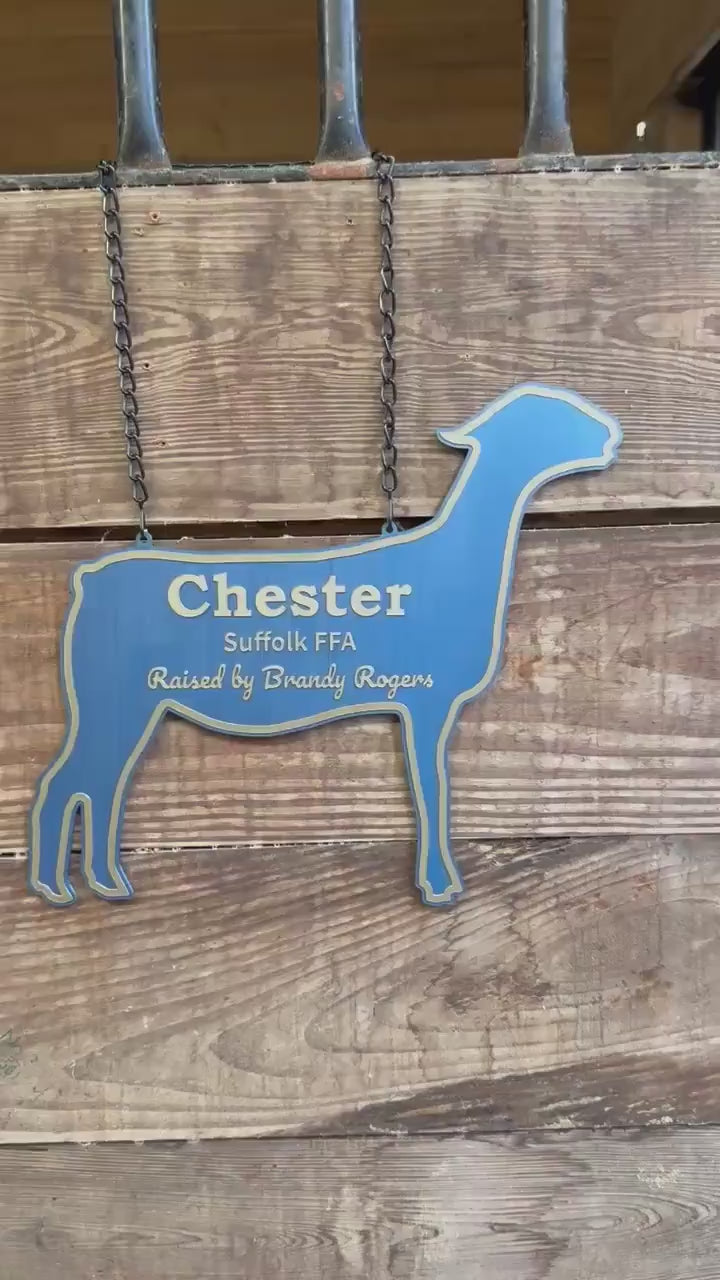 XLarge Personalized Sheep Stall Sign For Farm Fair For 4-H or FFA - Custom Stall Sign Custom Fair Sign Custom Sheep Sign