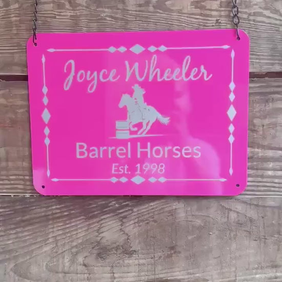XL Metal Personalized Horse Stall Sign or Plaque - Gift for Horse Owner, Equestrian or Horse Trainer- Custom Horse Stall Sign or Fair Sign