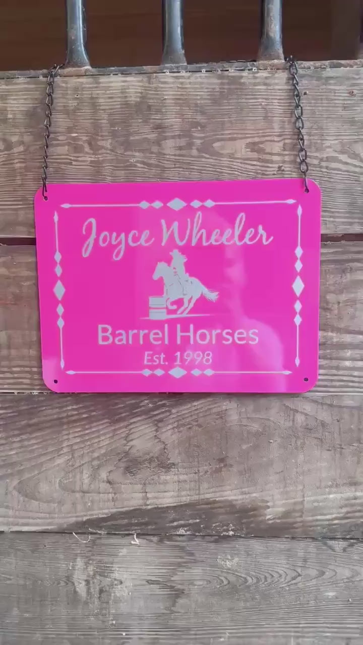 XL Metal Personalized Horse Stall Sign or Plaque - Gift for Horse Owner, Equestrian or Horse Trainer- Custom Horse Stall Sign or Fair Sign