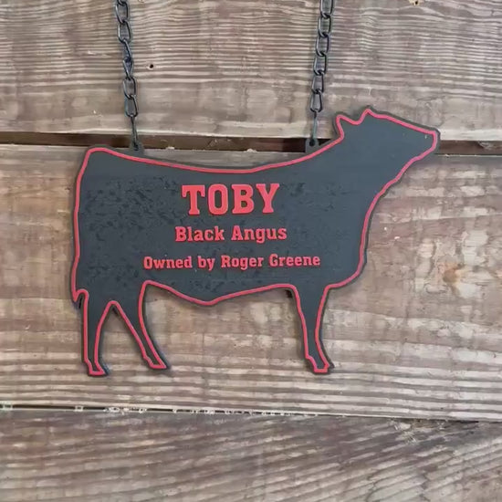 Personalized Cow Stall Sign Farm Fair Stall Plaque Custom Cow Stall Sign Steer Child Gift Farm Fair Display Gift