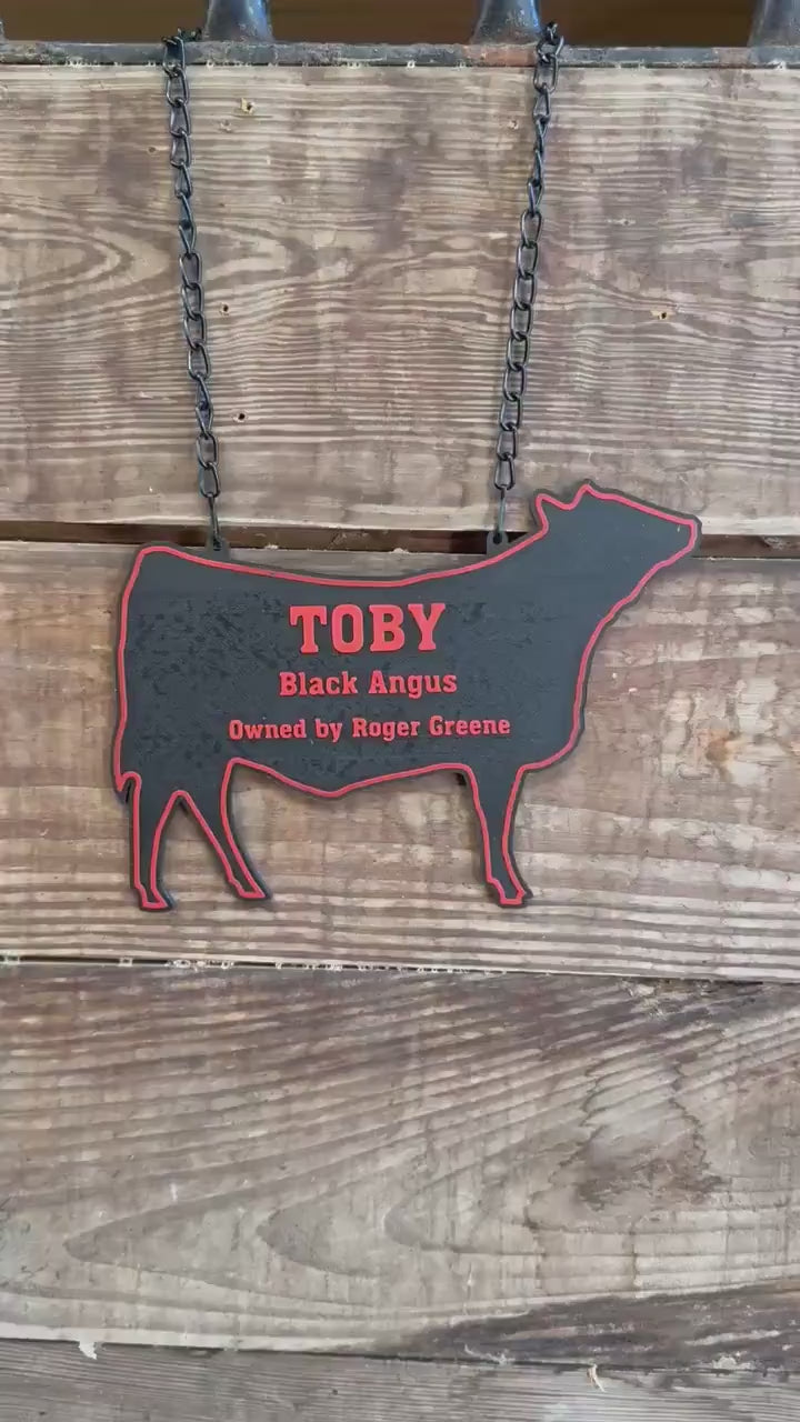 Personalized Cow Stall Sign Farm Fair Stall Plaque Custom Cow Stall Sign Steer Child Gift Farm Fair Display Gift